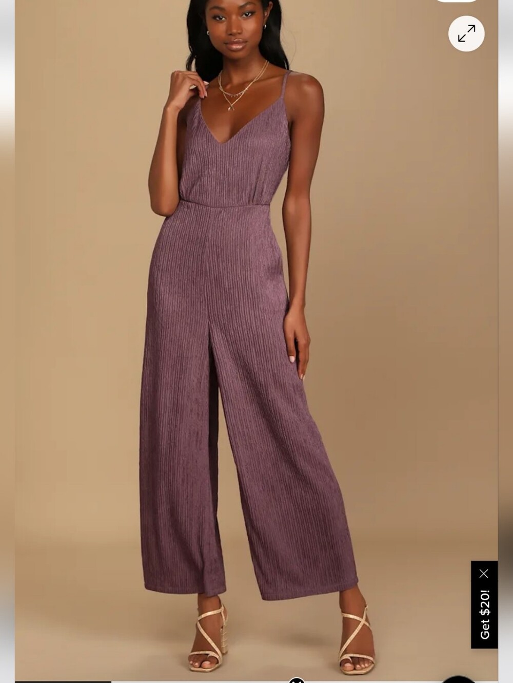 Lulu's Dusty Purple  JUMPSUIT ( L) NWOT